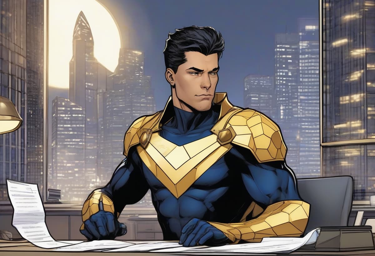 CAPTAIN EQUITY, Wise Capital Mortgage's bank statement and investment loan hero, reviewing bank statements at a desk