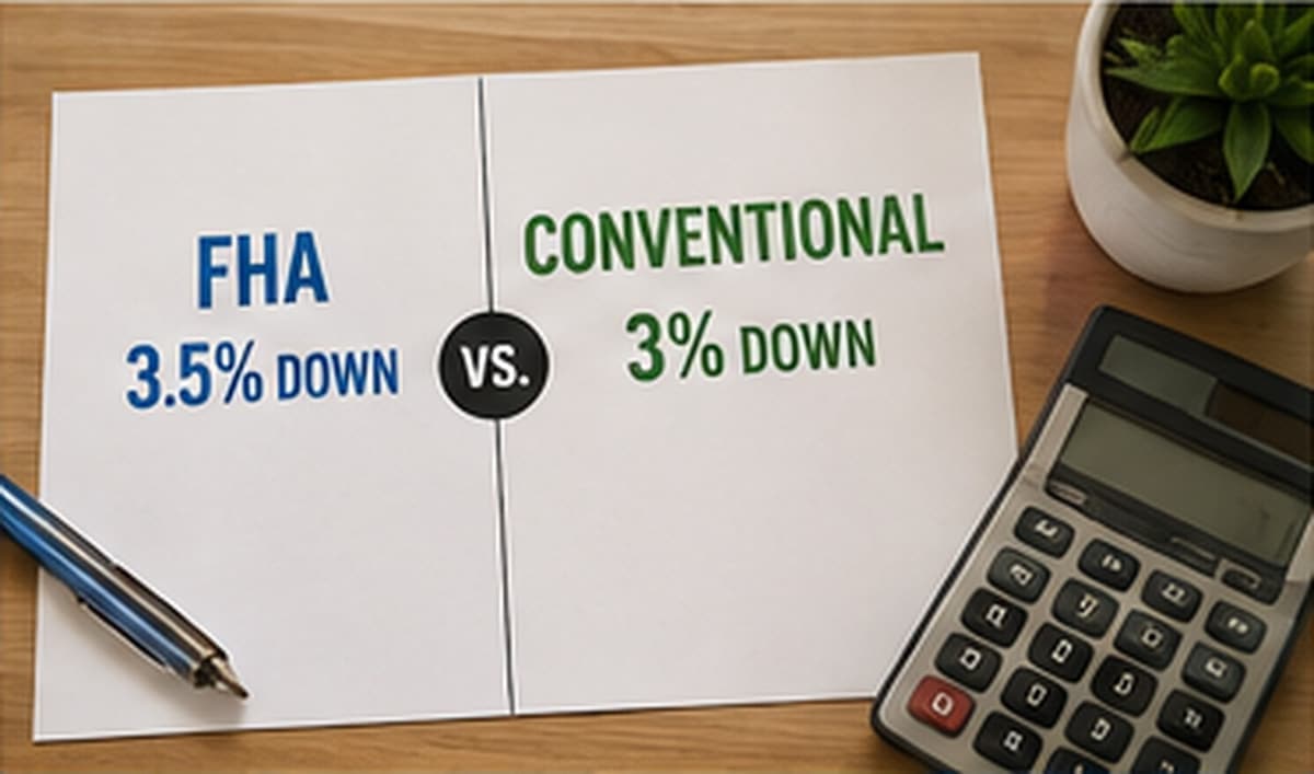 FHA 3.5% down vs conventional 3% down comparison | Wise Capital Mortgage