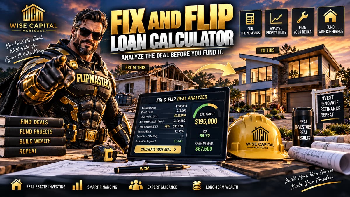 Complete flip cost model showing acquisition, financing, holding and selling costs subtracted from after repair value