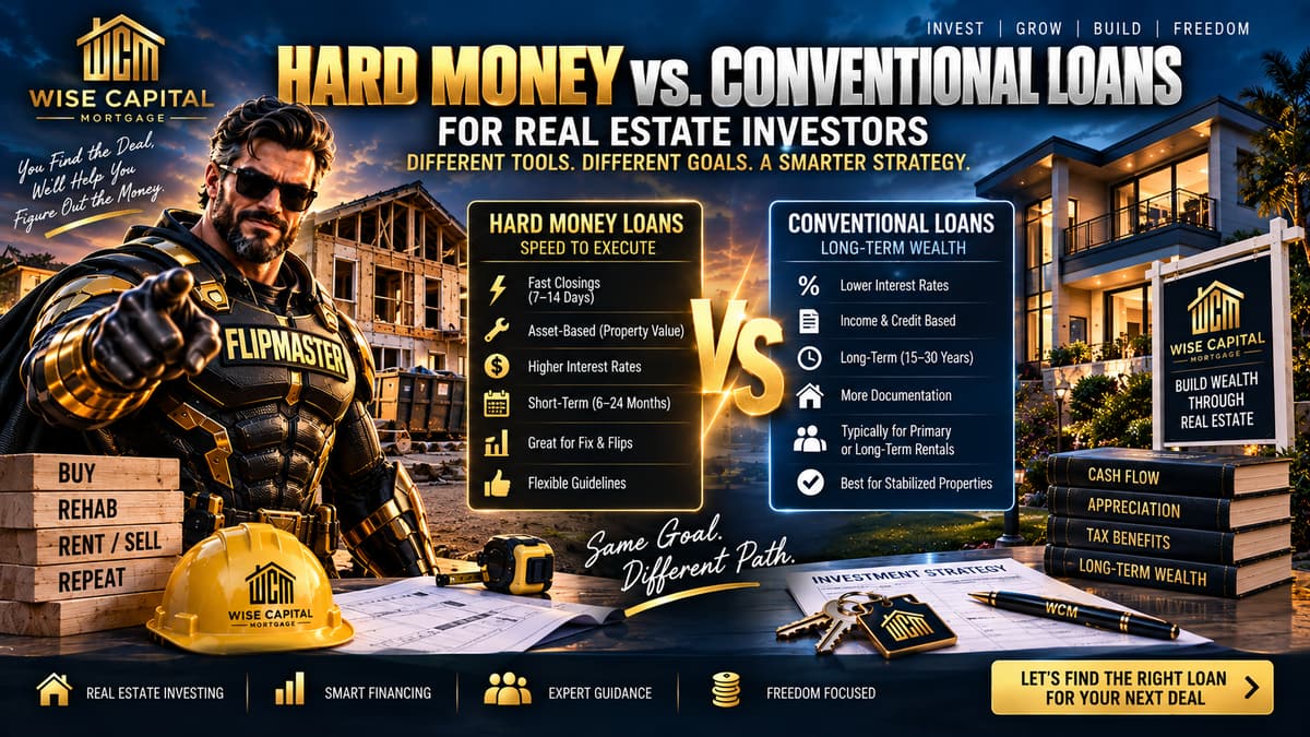 Cost comparison chart showing hard money and conventional financing expenses over a six month holding period