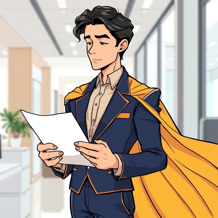 HOMEFRONT, Wise Capital Mortgage's first-time home buyer hero, reviewing a lender's license credentials at a desk