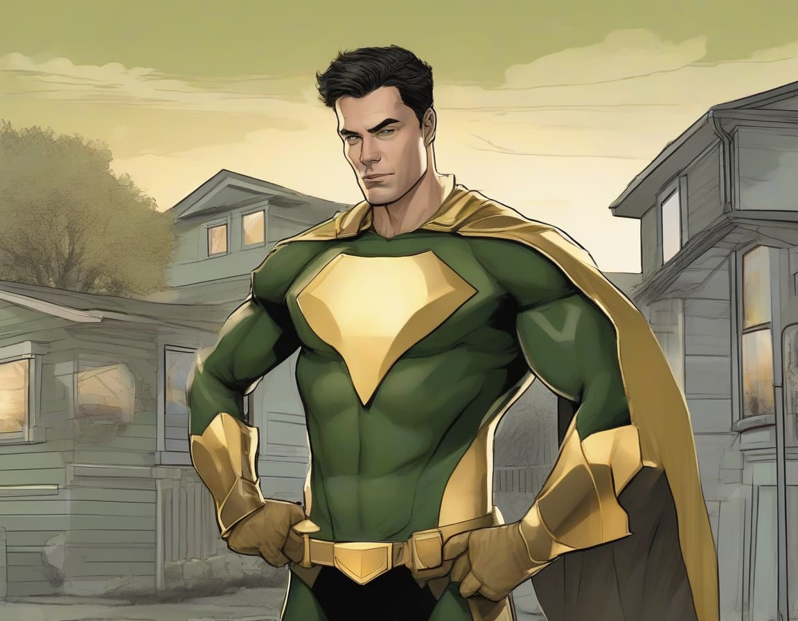 MAJOR VALOR, the Wise Capital Mortgage VA home loan hero, standing beside a National Guard armory at sunrise